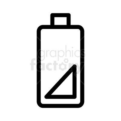 A clipart image of a low battery icon with a triangular warning symbol inside.
