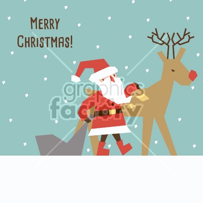 Reindeer and Santa Greeting Card