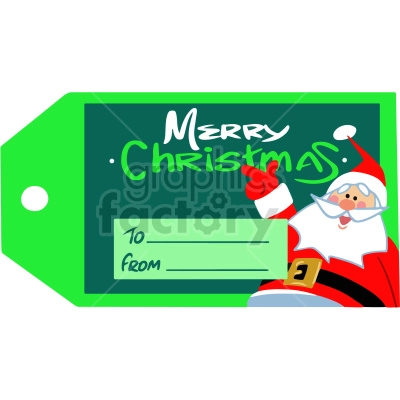 merry christmas gift tag with santa vector clipart