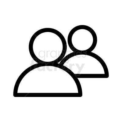 A simple black and white clipart image of two generic human figures.