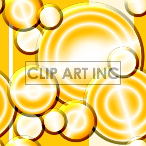 Abstract clipart image featuring numerous golden yellow circles with a glossy and glowing effect. The circles overlap and vary in size, creating a vibrant and dynamic pattern against a yellow and white background.