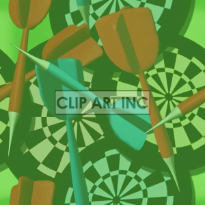 The clipart image features multiple darts and dartboards with a green background. The darts are in various orientations, highlighting the theme of the game of darts.