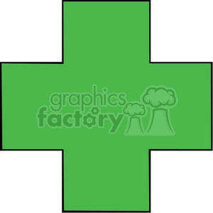 A clipart image of a green cross symbol.