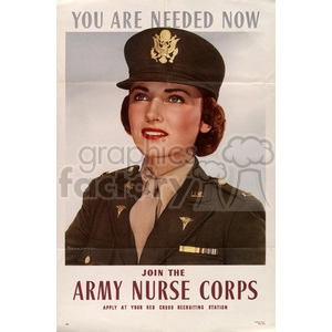 Vintage Army Nurse Corps Recruitment Poster