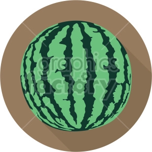 watermelon on circle background flat icon clip art