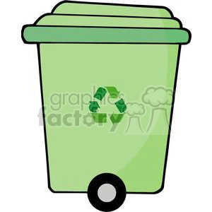 Green Recycling Bin