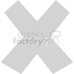 A simple gray 'X' icon on a white background, representing a close or cancel symbol.