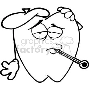 Funny Sick Tooth Cartoon - Dental Health