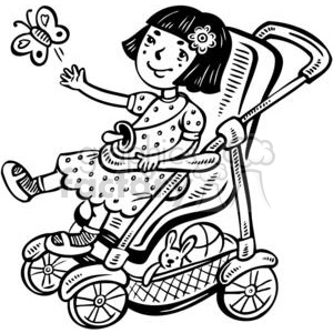 small girl in her stroller