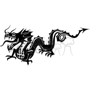 Chinese Dragon Silhouette - Vinyl Ready Tattoo Design