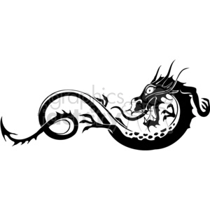 Vinyl-Ready Chinese Dragon - Black and White Vector Design