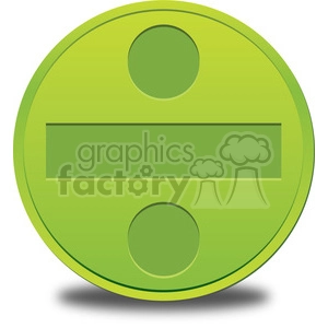 A green clipart image of a division symbol, consisting of a horizontal line flanked by two circular dots.