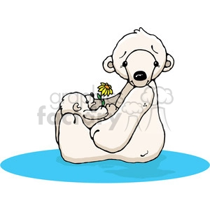 Polar Bear 2 and Baby in color