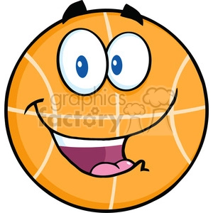 Royalty Free RF Clipart Illustration Happy Basketball Cartoon Character