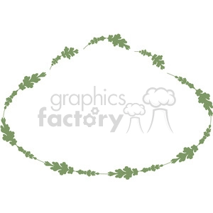 A clipart image of a green leafy garland forming an oval frame.