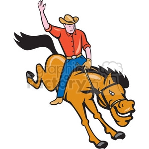 rodeo cowboy riding bucking bronco ISO