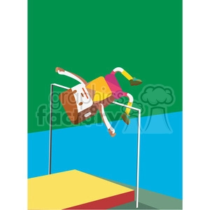 olympic high jump sports character illustration