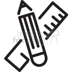 pencil ruler school supplies icon