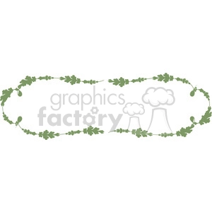 A decorative clipart image featuring a horizontal oval frame made up of green leaves and acorns.
