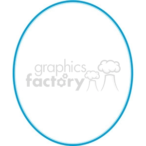 A blank white circle with a thin blue border around the edge in a clipart style.