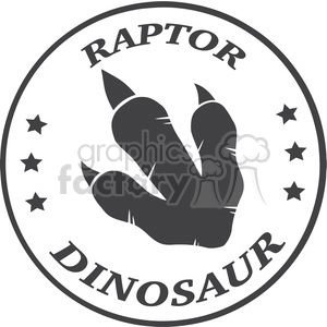 8777 Royalty Free RF Clipart Illustration Dinosaur Paw Print Vintage Logo Design Vector Illustration