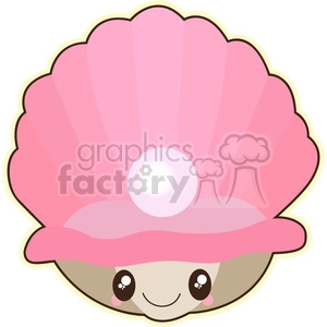 Clam with Pearl cartoon character vector image