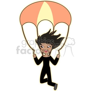 Parachute girl cartoon character vector image