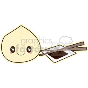 Dumpling cartoon character vector image