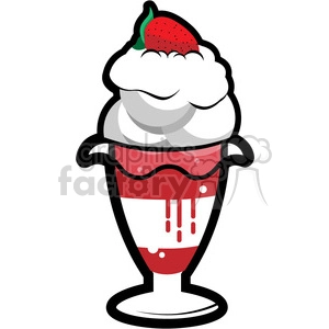 ice cream strawberry sundae