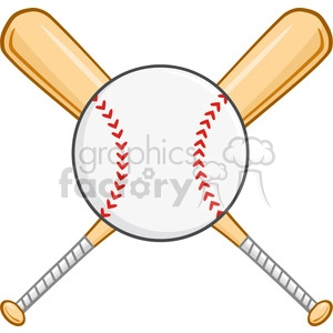 Crossed Baseball Bats And Ball
