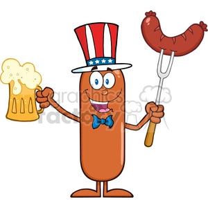 Racing Sausages Stock Clipart, Royalty-Free