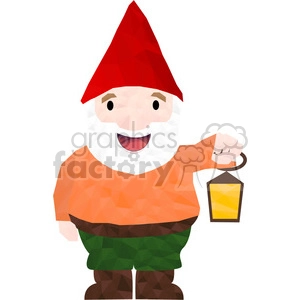 Smiling Garden Gnome with Lantern