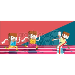olympic runners character illustration