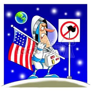 scotty the astronaut cartoon character mad about no flag zone