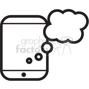 mobile cloud vector icon