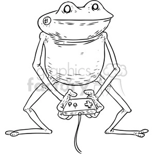 frog gamer vector illustration