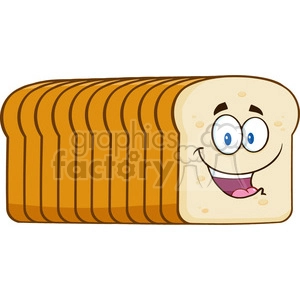 illustration smiling bread loaf cartoon mascot character vector illustration isolated on white background