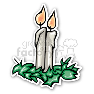christmas candle sticker