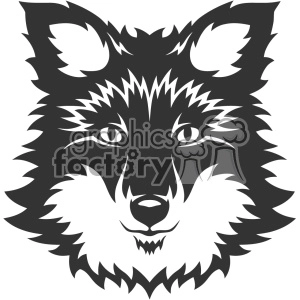 wolf husky dog head vector art