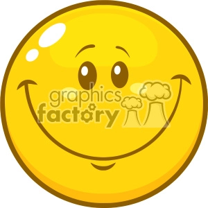 10839 Royalty Free RF Clipart Yellow Smiley Face Cartoon Character Vector Illustration
