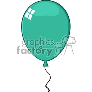 The clipart image portrays a simple cartoon rendition of a turquoise balloon. It evokes a playful and joyful atmosphere, making it ideal for various celebratory occasions like birthdays or fiestas.