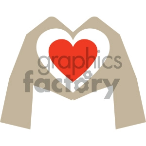 hands shaped like heart valentines vector icon