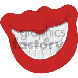 lips with big teeth vector