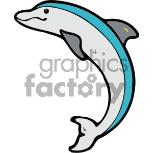 cartoon clipart dolphin 001 c
