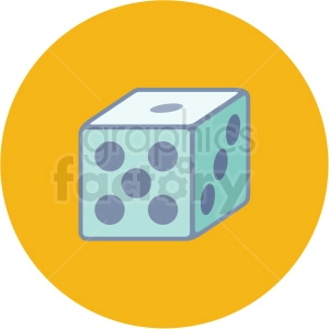dice icon with yellow circle background