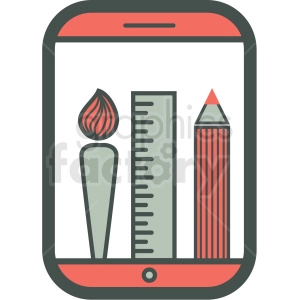 painting app smart device vector icon