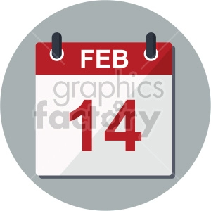 february calendar valentine vector icon