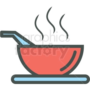bowl of soup vector icon