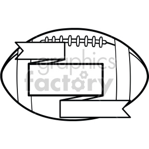 football with blank ribbons vector art