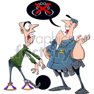 man with ball and chain cartoon